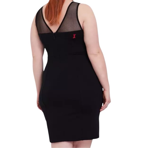 Torrid Her Universe Marvel Black Widow Black Mini Bodycon Dress NWT Size 14 - Picture 3 of 4